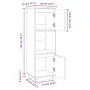 High sideboard made of solid pine wood bench 38x35x117 cm by vidaXL, Sideboards - Ref: Foro24-814360, Price: 64,81 €, Discoun...