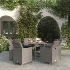 Garden dining set 9 pieces and gray synthetic rattan cushions by vidaXL, Garden sets - Ref: Foro24-3095510, Price: 650,24 €, ...