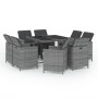 Garten Esstischgarnitur 9 tlg. und Kissen Kunststoff Rattan grau von vidaXL, Gartensets - Ref: Foro24-3095510, Preis: 659,84 ...