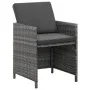 Garden dining set 9 pieces and gray synthetic rattan cushions by vidaXL, Garden sets - Ref: Foro24-3095510, Price: 650,24 €, ...
