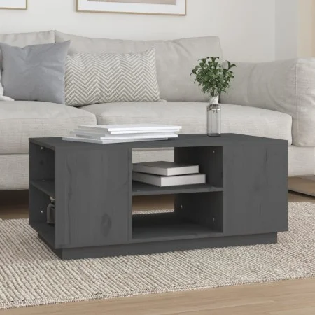 Gray solid pine wood coffee table 90x49x40.5 cm by vidaXL, Coffee table - Ref: Foro24-814401, Price: 73,82 €, Discount: %