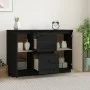 Sideboard aus massivem schwarzem Kiefernholz, 111 x 34 x 75 cm von vidaXL, Sideboards - Ref: Foro24-814313, Preis: 158,98 €, ...