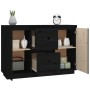 Sideboard aus massivem schwarzem Kiefernholz, 111 x 34 x 75 cm von vidaXL, Sideboards - Ref: Foro24-814313, Preis: 160,48 €, ...