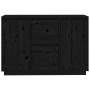 Solid black pine wood sideboard 111x34x75 cm by vidaXL, Sideboards - Ref: Foro24-814313, Price: 160,48 €, Discount: %