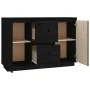 Sideboard aus massivem schwarzem Kiefernholz, 111 x 34 x 75 cm von vidaXL, Sideboards - Ref: Foro24-814313, Preis: 158,98 €, ...