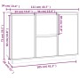 Sideboard aus massivem schwarzem Kiefernholz, 111 x 34 x 75 cm von vidaXL, Sideboards - Ref: Foro24-814313, Preis: 160,48 €, ...