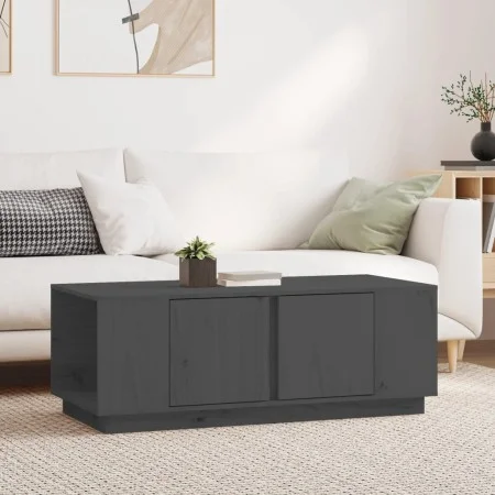 Mesa de centro de madera maciza de pino gris 110x50x40 cm de vidaXL, Mesas de centro - Ref: Foro24-814431, Precio: 84,76 €, D...