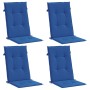 Cojín silla de jardín respaldo alto 4 uds tela azul 120x50x3 cm