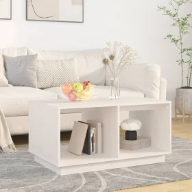 Couchtisch aus massivem weißem Kiefernholz, 80 x 50 x 40 cm von vidaXL, Couchtisch - Ref: Foro24-814435, Preis: 58,55 €, Raba...