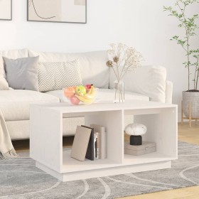 Couchtisch aus massivem weißem Kiefernholz, 80 x 50 x 40 cm von vidaXL, Couchtisch - Ref: Foro24-814435, Preis: 59,04 €, Raba...