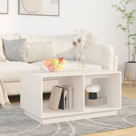 Couchtisch aus massivem weißem Kiefernholz, 80 x 50 x 40 cm von vidaXL, Couchtisch - Ref: Foro24-814435, Preis: 58,52 €, Raba...