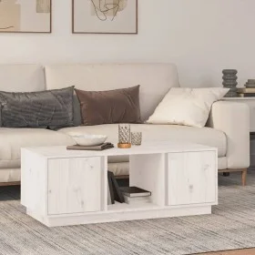 Couchtisch aus massivem weißem Kiefernholz, 110 x 50 x 40 cm von vidaXL, Couchtisch - Ref: Foro24-814425, Preis: 88,64 €, Rab...