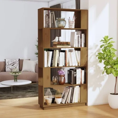 Pine wood shelf/divider honey brown 80x25x163.5 cm by vidaXL, Bookcases and shelves - Ref: Foro24-814067, Price: 98,48 €, Dis...