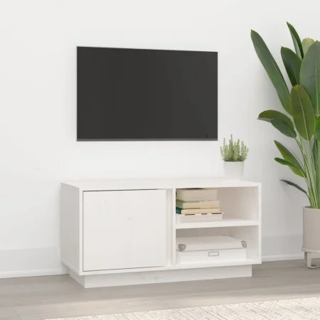 TV-Ständer aus massivem Kiefernholz weiß 80x35x40,5 cm von vidaXL, TV-Möbel - Ref: Foro24-814465, Preis: 74,05 €, Rabatt: %