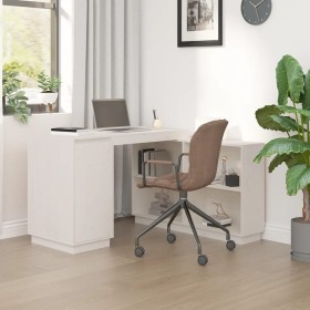Solid white pine wood desk 110x50x75 cm by vidaXL, Desks - Ref: Foro24-814505, Price: 178,70 €, Discount: %