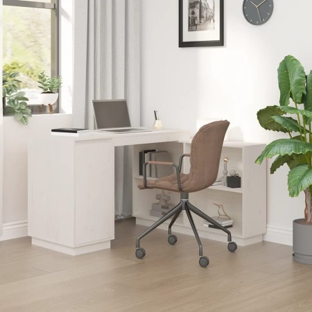Schreibtisch aus massivem weißem Kiefernholz, 110 x 50 x 75 cm von vidaXL, Schreibtische - Ref: Foro24-814505, Preis: 178,70 ...