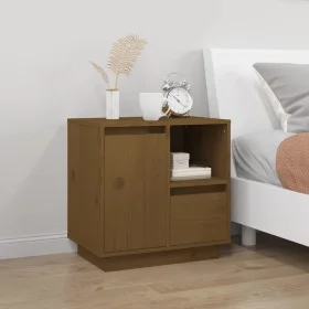 Bedside table solid honey brown pine wood 50x34x50 cm by vidaXL, Nightstands - Ref: Foro24-814485, Price: 54,52 €, Discount: %