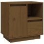 Mesita de noche madera maciza de pino marrón miel 50x34x50 cm de vidaXL, Mesitas de noche - Ref: Foro24-814485, Precio: 55,04...