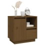 Mesita de noche madera maciza de pino marrón miel 50x34x50 cm de vidaXL, Mesitas de noche - Ref: Foro24-814485, Precio: 55,04...