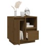 Mesita de noche madera maciza de pino marrón miel 50x34x50 cm de vidaXL, Mesitas de noche - Ref: Foro24-814485, Precio: 55,04...