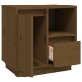 Mesita de noche madera maciza de pino marrón miel 50x34x50 cm de vidaXL, Mesitas de noche - Ref: Foro24-814485, Precio: 55,04...