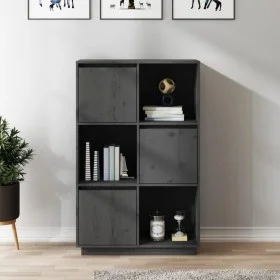Tall sideboard in solid gray pine wood 74x35x117 cm by vidaXL, Sideboards - Ref: Foro24-814366, Price: 79,29 €, Discount: %