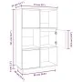 Tall sideboard in solid gray pine wood 74x35x117 cm by vidaXL, Sideboards - Ref: Foro24-814366, Price: 79,29 €, Discount: %
