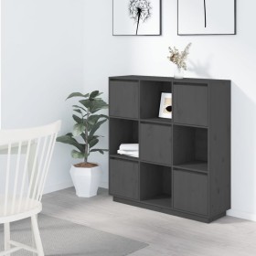 Hohes Sideboard aus massivem grauem Kiefernholz, 110,5 x 35 x 117 cm von vidaXL, Sideboards - Ref: Foro24-814371, Preis: 129,...