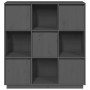 Aparador alto de madera maciza de pino gris 110,5x35x117 cm de vidaXL, Aparadores - Ref: Foro24-814371, Precio: 129,25 €