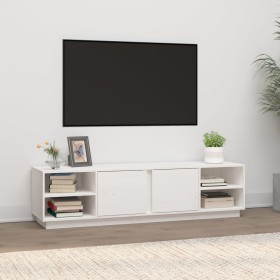 Mueble de TV madera maciza de pino blanco 156x40x40 cm
