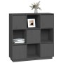 Aparador alto de madera maciza de pino gris 110,5x35x117 cm de vidaXL, Aparadores - Ref: Foro24-814371, Precio: 129,25 €