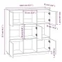 Hohes Sideboard aus massivem grauem Kiefernholz, 110,5 x 35 x 117 cm von vidaXL, Sideboards - Ref: Foro24-814371, Preis: 127,...