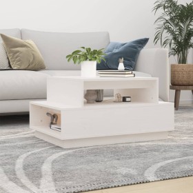 Solid white pine wood coffee table 80x55x40.5 cm by vidaXL, Coffee table - Ref: Foro24-814515, Price: 92,24 €, Discount: %