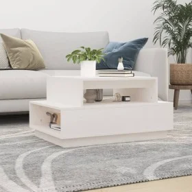 Solid white pine wood coffee table 80x55x40.5 cm by vidaXL, Coffee table - Ref: Foro24-814515, Price: 91,20 €, Discount: %