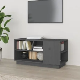TV-Ständer aus massivem Kiefernholz grau 80x35x40,5 cm von vidaXL, TV-Möbel - Ref: Foro24-814406, Preis: 51,95 €, Rabatt: %