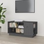 TV-Ständer aus massivem Kiefernholz grau 80x35x40,5 cm von vidaXL, TV-Möbel - Ref: Foro24-814406, Preis: 51,95 €, Rabatt: %