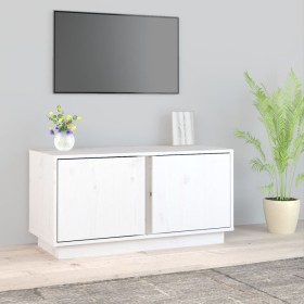 TV-Schrank aus massivem weißem Kiefernholz 80x35x40,5 cm von vidaXL, TV-Möbel - Ref: Foro24-814470, Preis: 53,78 €, Rabatt: %