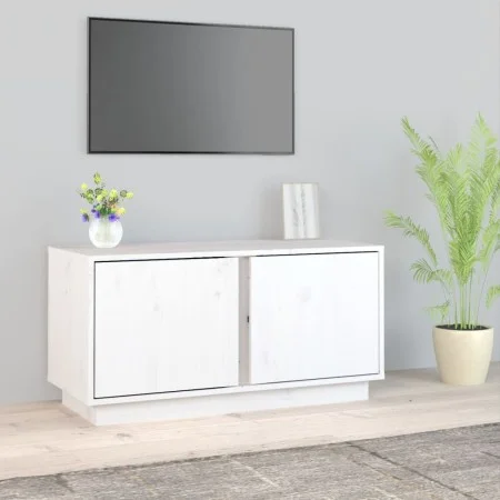 TV-Schrank aus massivem weißem Kiefernholz 80x35x40,5 cm von vidaXL, TV-Möbel - Ref: Foro24-814470, Preis: 53,43 €, Rabatt: %