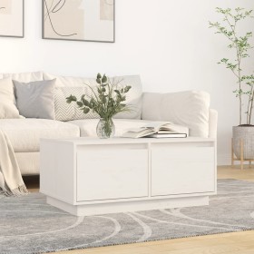 Solid white pine wood coffee table 80x50x35 cm by vidaXL, Coffee table - Ref: Foro24-814440, Price: 86,21 €, Discount: %