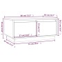 Couchtisch aus massivem weißem Kiefernholz, 80 x 50 x 35 cm von vidaXL, Couchtisch - Ref: Foro24-814440, Preis: 86,21 €, Raba...