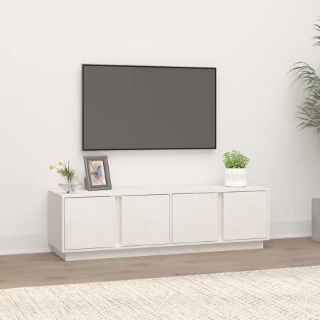 Massiver TV-Schrank aus weißem Kiefernholz, 140 x 40 x 40 cm von vidaXL, TV-Möbel - Ref: Foro24-814460, Preis: 127,29 €, Raba...