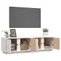 Massiver TV-Schrank aus weißem Kiefernholz, 140 x 40 x 40 cm von vidaXL, TV-Möbel - Ref: Foro24-814460, Preis: 127,29 €, Raba...