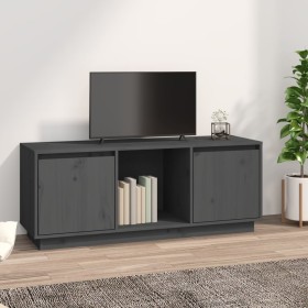 Grauer TV-Schrank aus massivem Kiefernholz, 110,5 x 35 x 44 cm von vidaXL, TV-Möbel - Ref: Foro24-814341, Preis: 80,59 €, Rab...