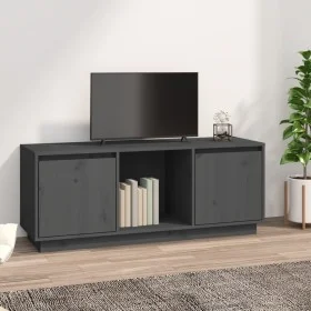 Grauer TV-Schrank aus massivem Kiefernholz, 110,5 x 35 x 44 cm von vidaXL, TV-Möbel - Ref: Foro24-814341, Preis: 79,53 €, Rab...