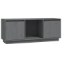 Grauer TV-Schrank aus massivem Kiefernholz, 110,5 x 35 x 44 cm von vidaXL, TV-Möbel - Ref: Foro24-814341, Preis: 80,59 €, Rab...