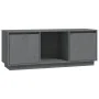 Grauer TV-Schrank aus massivem Kiefernholz, 110,5 x 35 x 44 cm von vidaXL, TV-Möbel - Ref: Foro24-814341, Preis: 79,53 €, Rab...