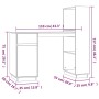 Schreibtisch aus massivem weißem Kiefernholz, 110 x 53 x 117 cm von vidaXL, Schreibtische - Ref: Foro24-814510, Preis: 189,59...