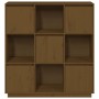 High sideboard solid honey brown pine wood 110.5x35x117 cm by vidaXL, Sideboards - Ref: Foro24-814372, Price: 109,37 €, Disco...