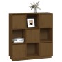 High sideboard solid honey brown pine wood 110.5x35x117 cm by vidaXL, Sideboards - Ref: Foro24-814372, Price: 109,37 €, Disco...