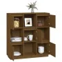 High sideboard solid honey brown pine wood 110.5x35x117 cm by vidaXL, Sideboards - Ref: Foro24-814372, Price: 109,37 €, Disco...
